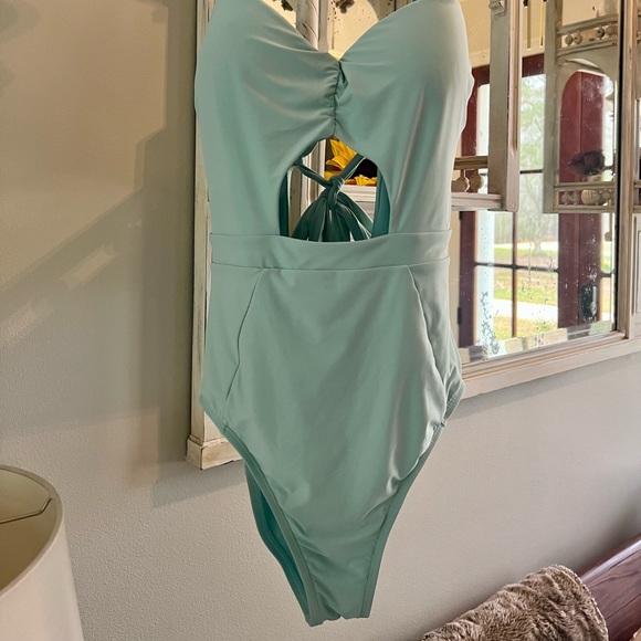 Antoni Melani Bandeau style, One piece turquoise Swimsuit Size 12 - Picture 6 of 6